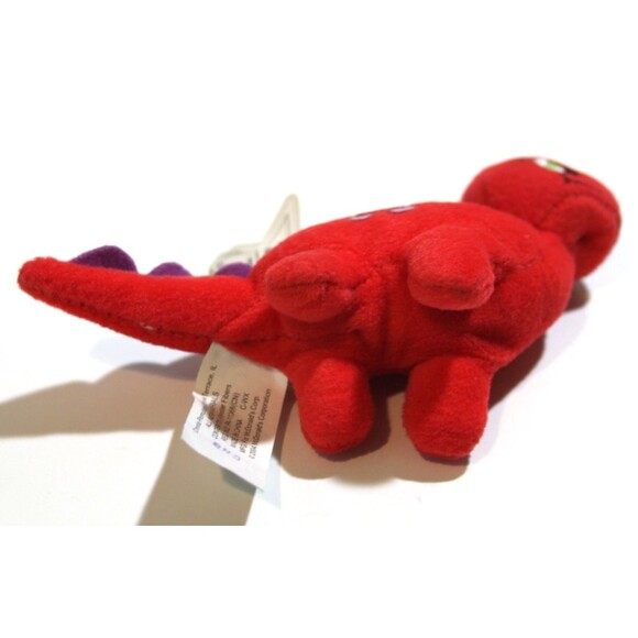 McDonalds Neopets Red Chomby Dino Plush Toy Figure 2004 Star Tag 4" Mini Figure - Picture 5 of 6